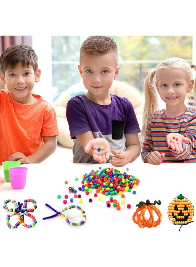 Capstro Large Hole 6×9 mm Acrylic Pony Beads for Jewelry Making – Bulk Craft Beads for Bracelets, Necklaces, Hair Braids & DIY Arts and Crafts – Heart & Butterfly Mix - Image 3